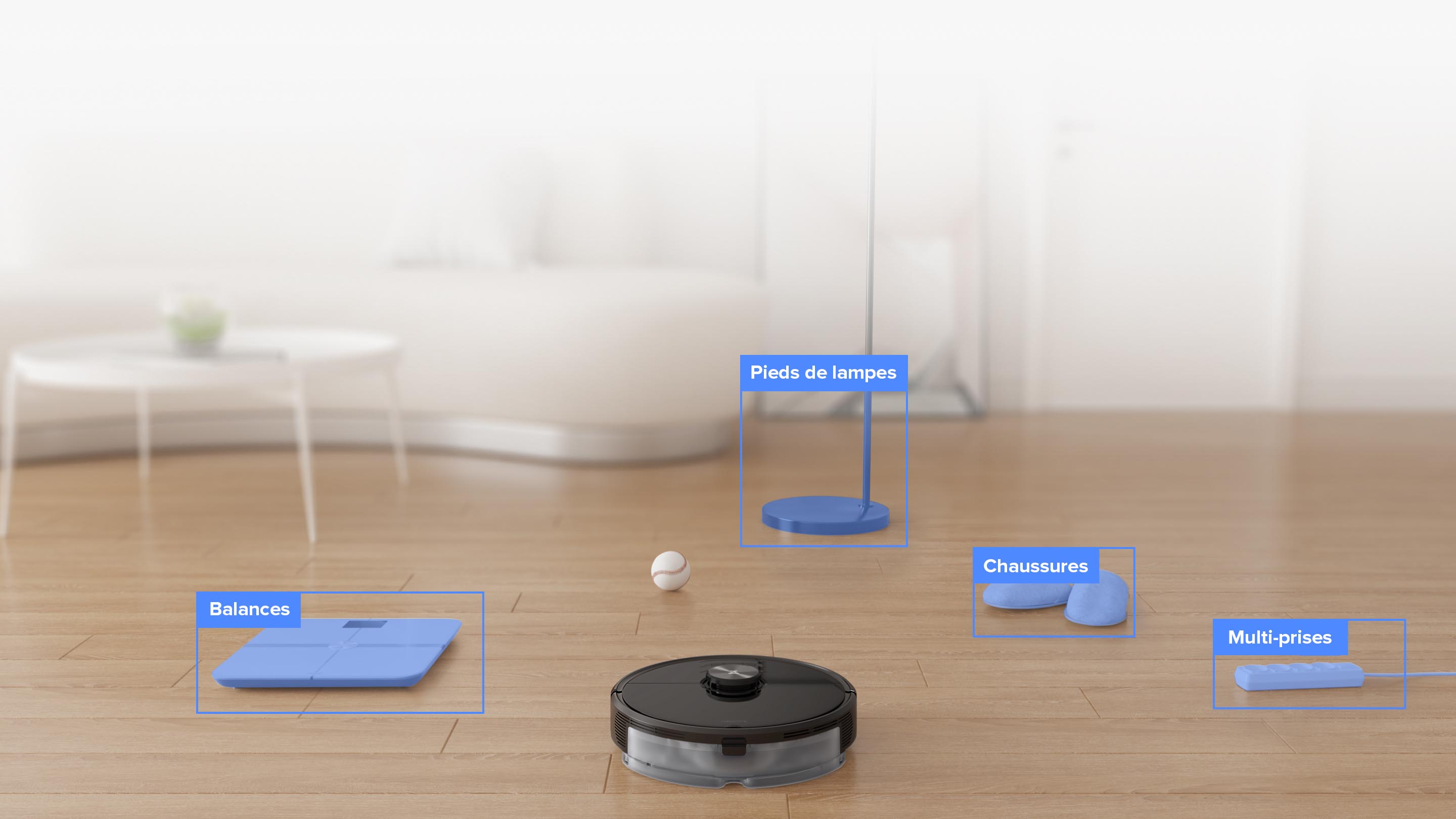 Roborock S6 MaxV peut reconnaître et contourner des chaussures, des pieds de lampes, des cables, des déchets animaux Roborock S6 MaxV peut reconnaître et contourner des chaussures, des pieds de lampes, des cables, des déchets animaux