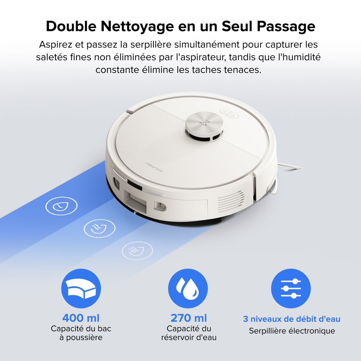 roborock Q7 L5+ Robot Aspirateur Laveur avec Station, 8000 Pa Aspiration, Vidange Automatique
