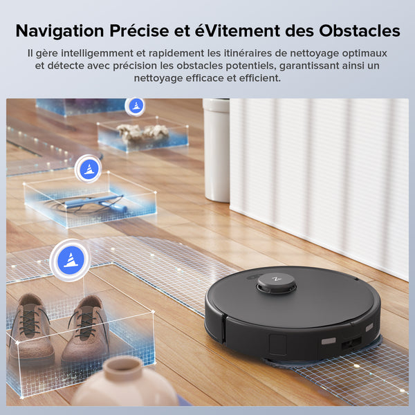 Robot Aspirateur Roborock Qrevo Pro - Laveur Serpillière, Station Auto Lavage 60°C, 7000 Pa - Noir