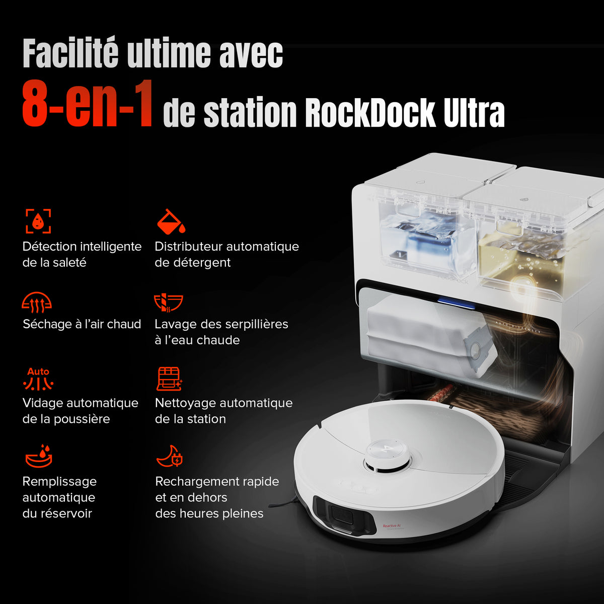 Roborock S8 MaxV Ultra aspirateur robot laveur avec Station