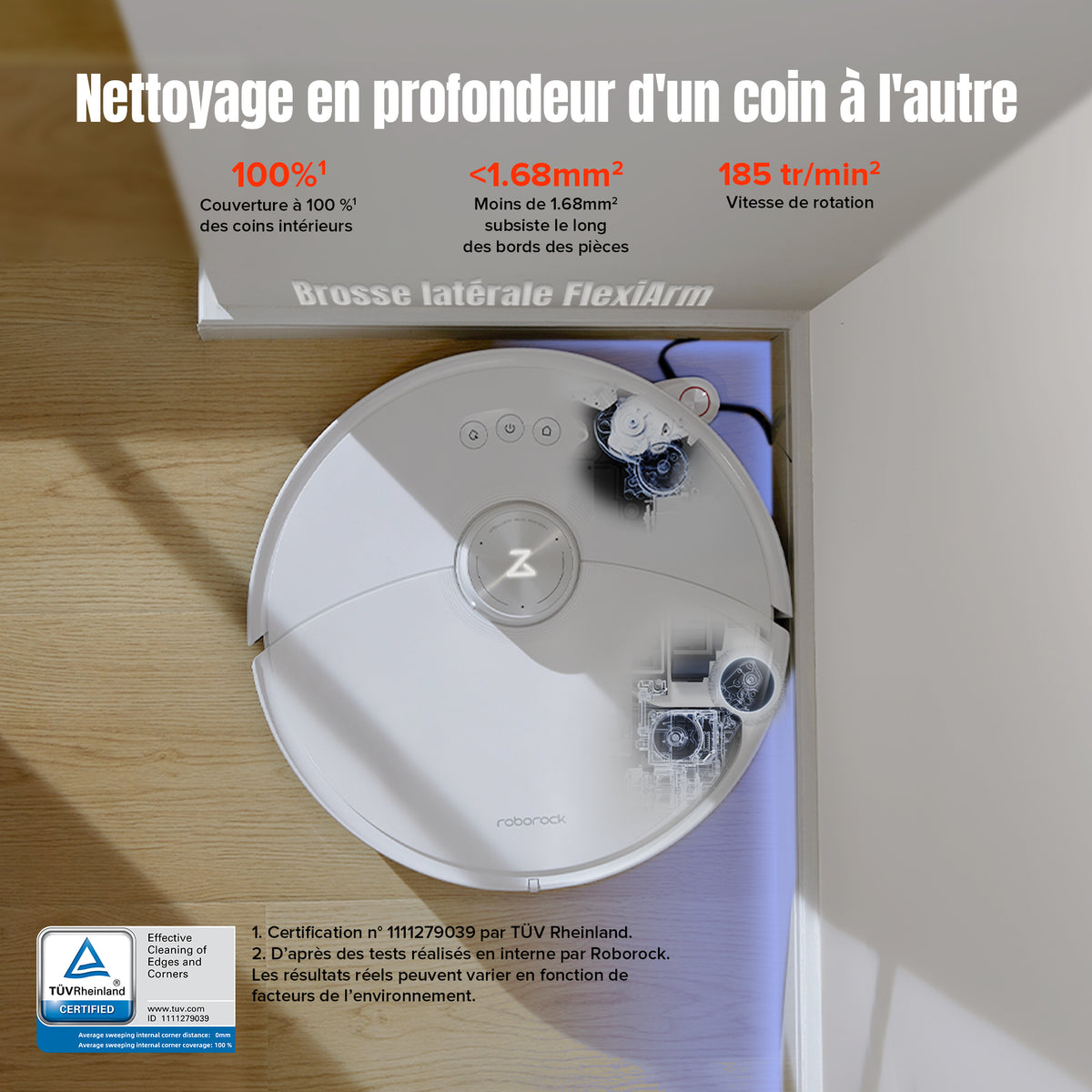 Roboter Deals - Tampons Latéraux Microfibre (lot De 2) Pour Roborock S8 MaxV Ultra - Pour Nettoyage Des Coins Et Bords - Fabriqué En Allemagne - 12