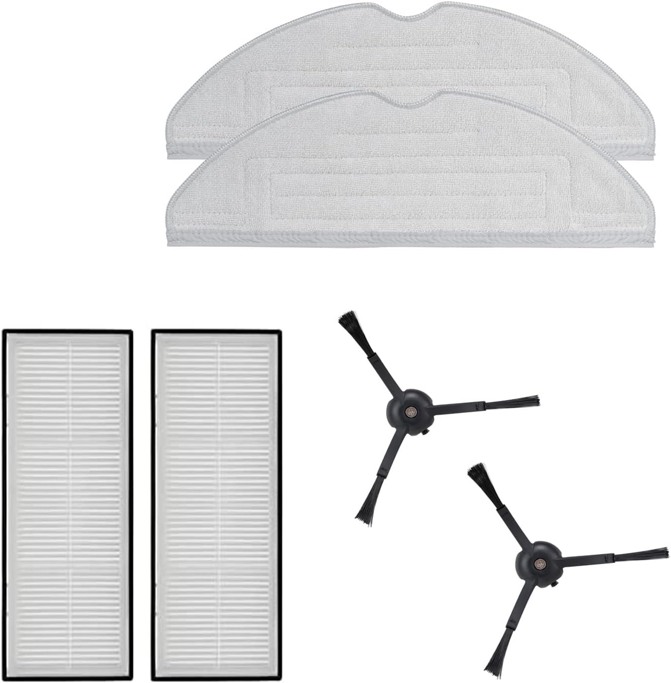 Kit d’accessoires Roborock avec serpillières, filtre HEPA et brosse latérale noire, compatible avec S8 et S8+