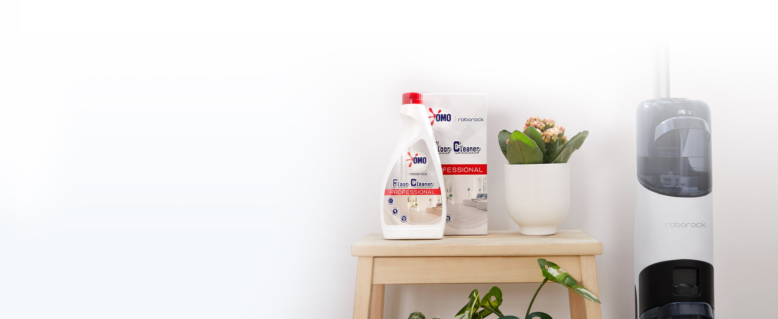 Aspirateur laveur de sol créé pour Roborock par Unilever